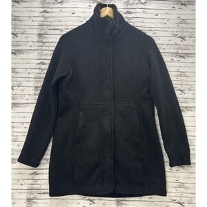 Kuhl Womens Size Small Black Highland Long Full Zip Sanp Button Fleece Jacket